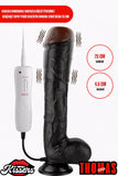 Kablolu Kumandalı Vantuzlu Güçlü Titreşimli Gerçekçi Yapay Penis Realistik Dokuda Zenci Dildo 28 cm