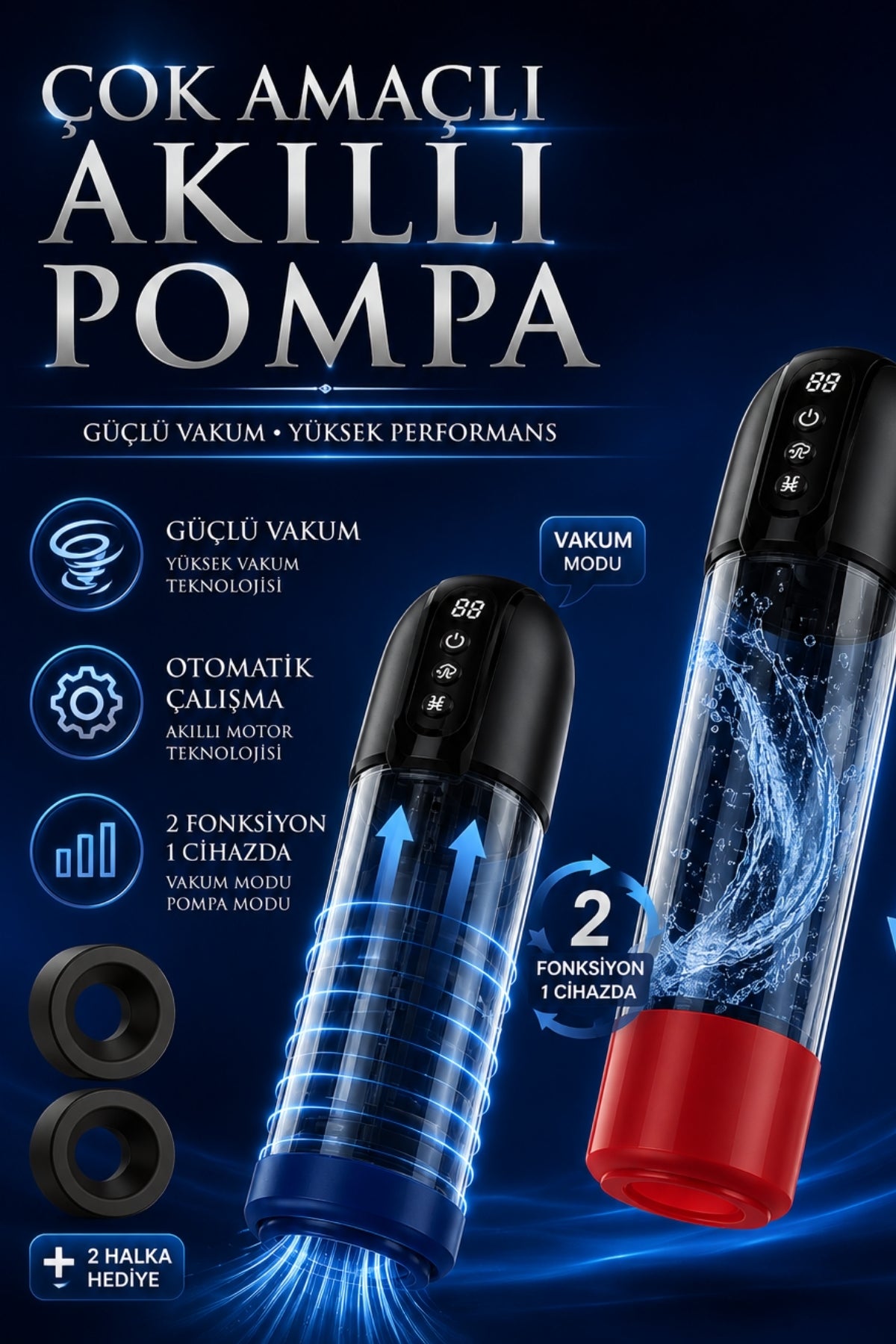 Şarjlı Güçlü Emişli Dudak Tasarımlı Çok Amaçlı Mastürbatör Akıllı Tam Otomatik Penis Pompası
