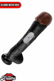 Kablolu Kumandalı Vantuzlu Güçlü Titreşimli Gerçekçi Yapay Penis Realistik Dokuda Zenci Dildo 28 cm