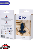 Fancy Titreşimli Silikon Anal Plug 10,7 cm Mavi Tutamaçlı Boğumlu Uyarıcılı