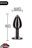 Siyah Kristal Taşlı Alüminyum Anal Plug ve Tıkaç 8.1 cm Orta Boy Suya Dayanıklı Metalik Tasarım