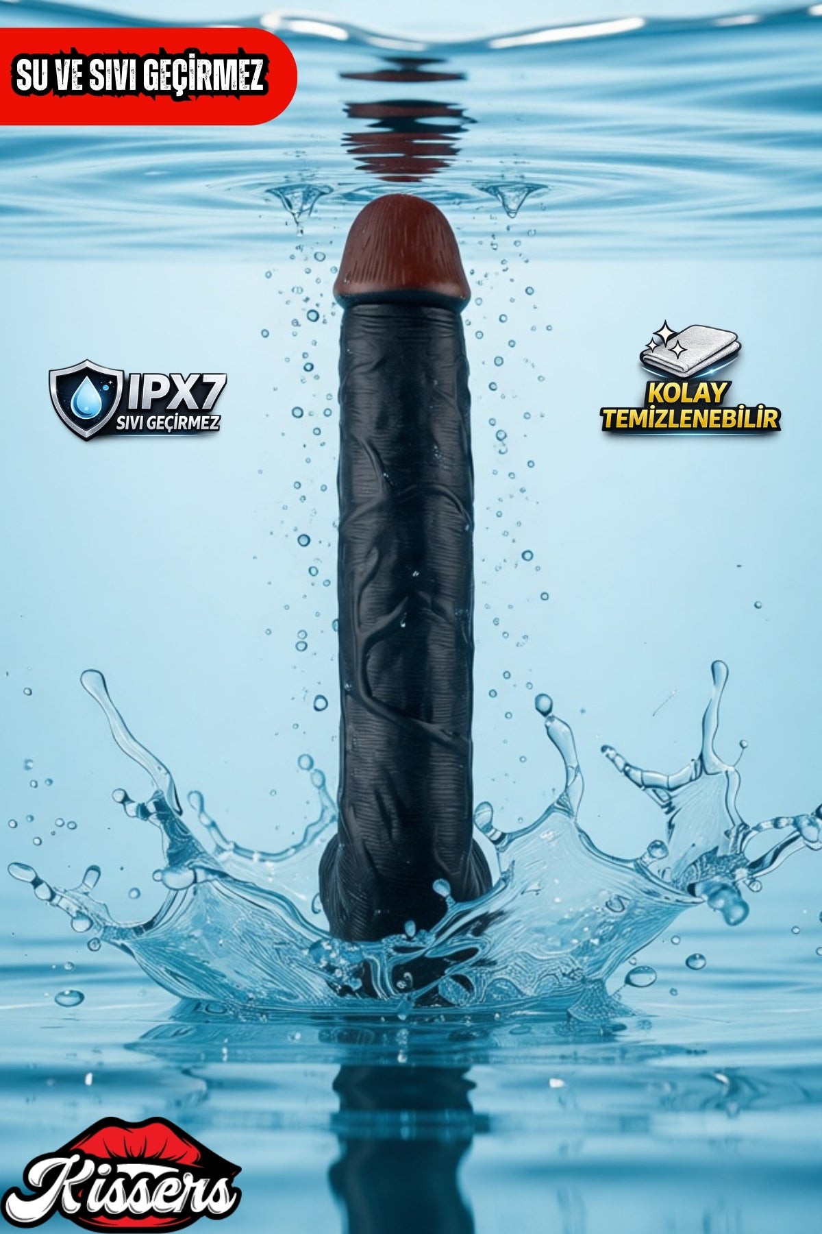 Kablolu Kumandalı Vantuzlu Güçlü Titreşimli Gerçekçi Yapay Penis Realistik Dokuda Zenci Dildo 28 cm