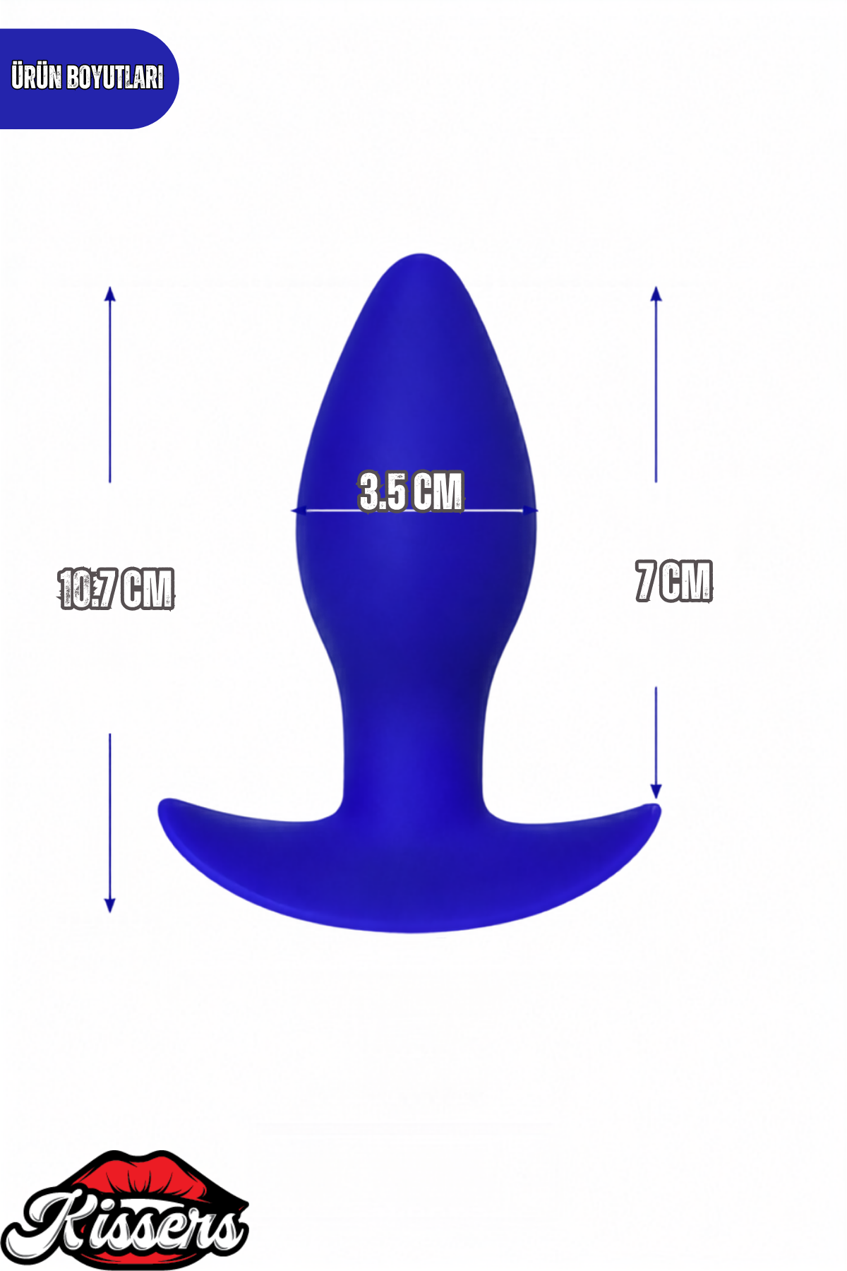 Fancy Titreşimli Silikon Anal Plug 10,7 cm Mavi Tutamaçlı Boğumlu Uyarıcılı