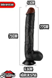 Kablolu Kumandalı Vantuzlu Güçlü Titreşimli Gerçekçi Yapay Penis Realistik Dokuda Zenci Dildo 28 cm