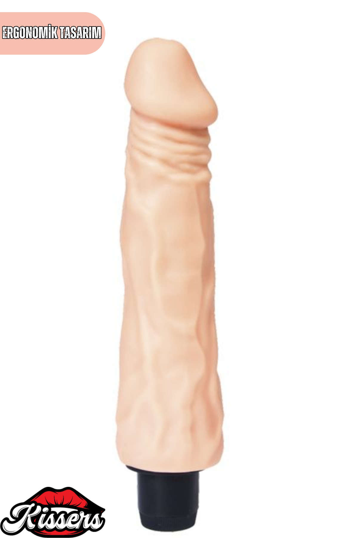 Gerçekçi Dokulu Titreşimli Yapay Penis Dildo 23 Cm TPE Pil Çalışan Çok Hızlı Vibratör