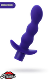 Adore Titreşimli Silikon Anal Plug 15 cm Mor Tutamaçlı Boğumlu Kavisli