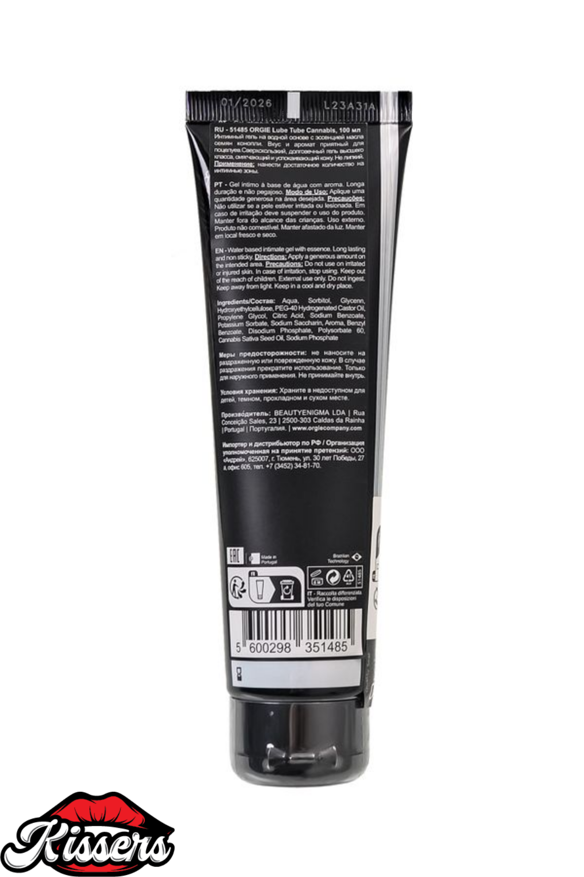 Orgie Cannabis Aromalı Kayganlaştırıcı Jel 100 Ml Su Bazlı Kissers