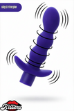 Adore Titreşimli Silikon Anal Plug 15 cm Mor Tutamaçlı Boğumlu Kavisli