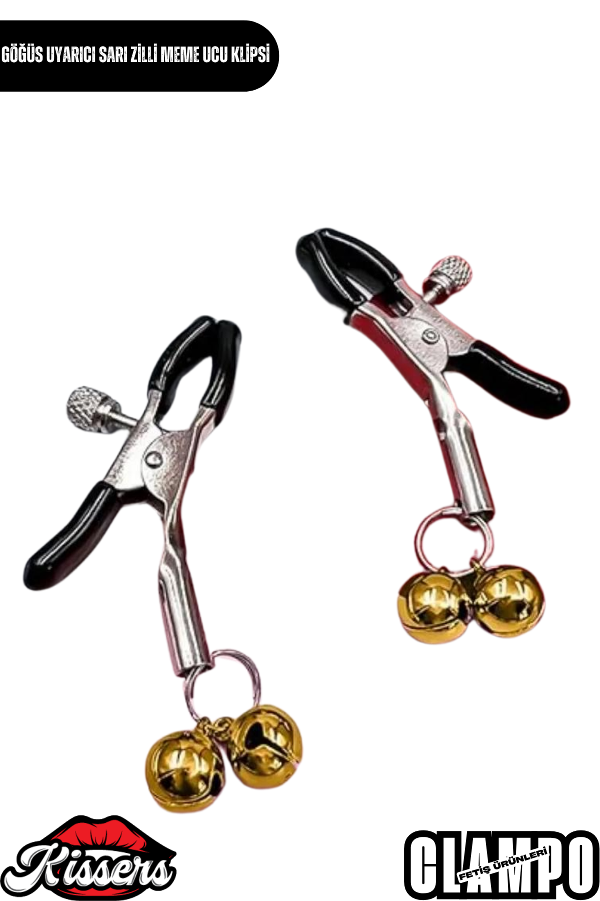 Sarı Zilli Göğüs Uyarıcı Meme Ucu Klipsi Nipple Clamps With Yellow Bell