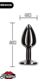 Siyah Kristal Taşlı Alüminyum Anal Plug ve Tıkaç 9 cm Büyük Boy Suya Dayanıklı Metalik Tasarım