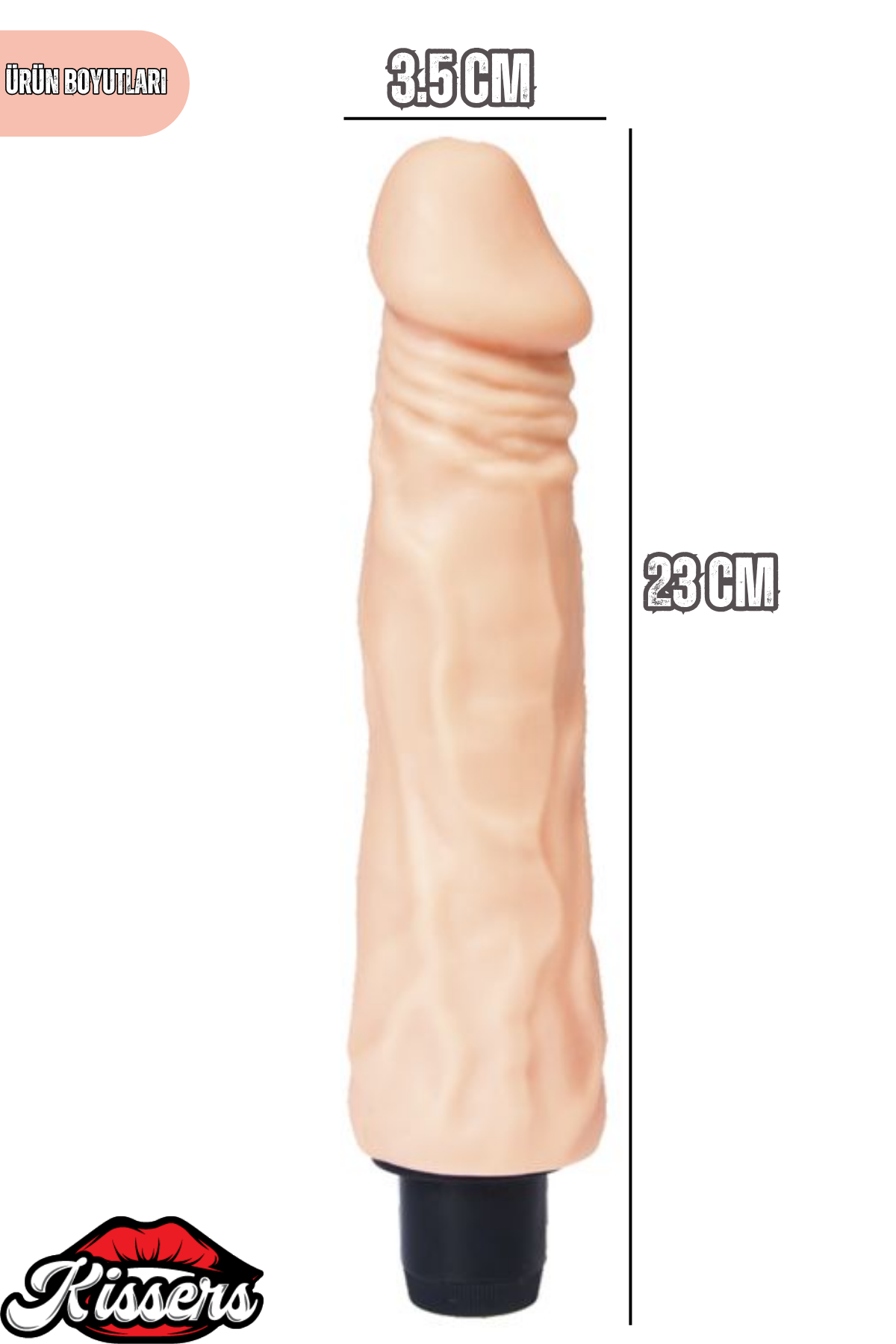 Gerçekçi Dokulu Titreşimli Yapay Penis Dildo 23 Cm TPE Pil Çalışan Çok Hızlı Vibratör