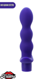 Adore Titreşimli Silikon Anal Plug 15 cm Mor Tutamaçlı Boğumlu Kavisli