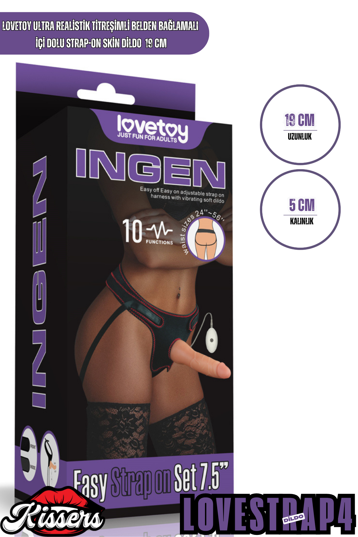 Lovetoy Ultra Realistik Titreşimli Belden Bağlamalı İçi Dolu Strap On Skin Dildo 19 Cm