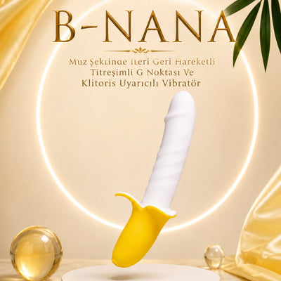 Jos B-Nana Muz Şeklinde İleri Geri Hareketli Titreşimli G Noktası ve Klitoris Uyarıcılı Vibratör