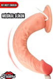 Kablolu Kumandalı Vantuzlu Güçlü Titreşimli Gerçekçi Yapay Penis Realistik Dokuda Ten Dildo 22 cm
