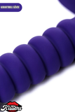 Condal Titreşimli Silikon Anal Plug 14 cm Mor Penis Başlı Tutamaçlı Boğumlu