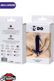 Condal Titreşimli Silikon Anal Plug 14 cm Mor Penis Başlı Tutamaçlı Boğumlu