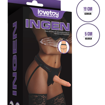 Lovetoy Ultra Realistik Belden Bağlamalı İçi Dolu Strap On Skin Dildo 19 Cm