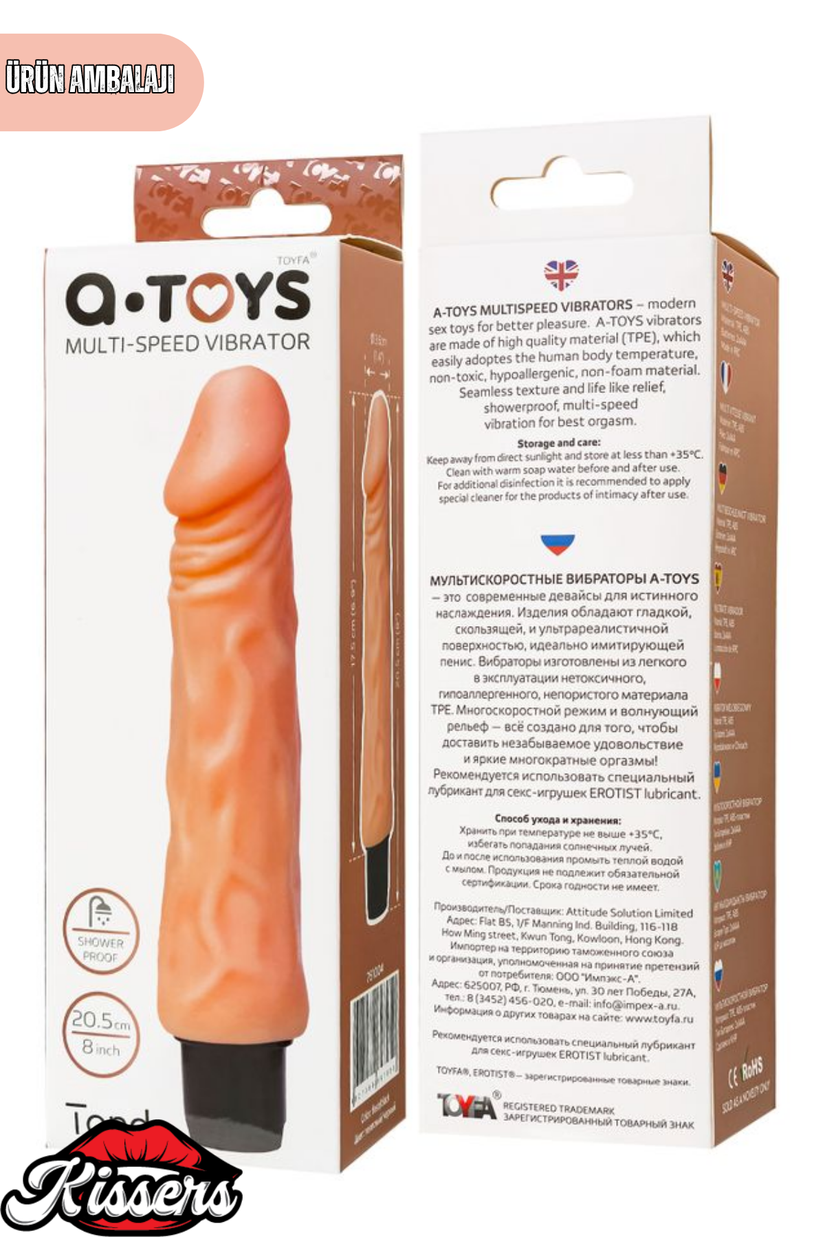 Gerçekçi Dokulu Titreşimli Yapay Penis Dildo 20 Cm TPE Pil Çalışan Çok Hızlı Vibratör