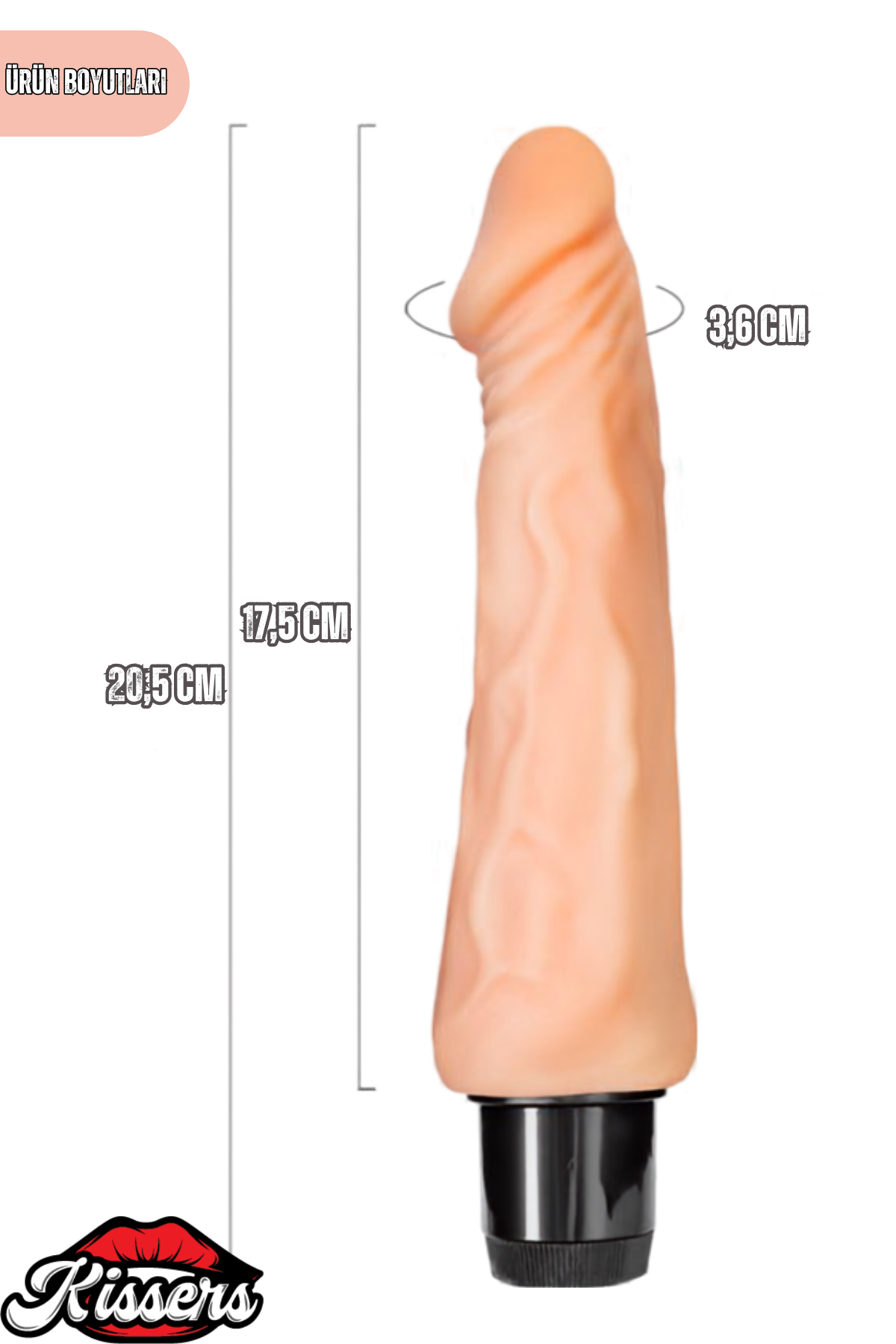 Gerçekçi Dokulu Titreşimli Yapay Penis Dildo 20 Cm TPE Pil Çalışan Çok Hızlı Vibratör