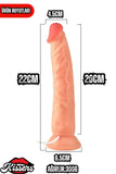 Kablolu Kumandalı Vantuzlu Güçlü Titreşimli Gerçekçi Yapay Penis Realistik Dokuda Ten Dildo 22 cm