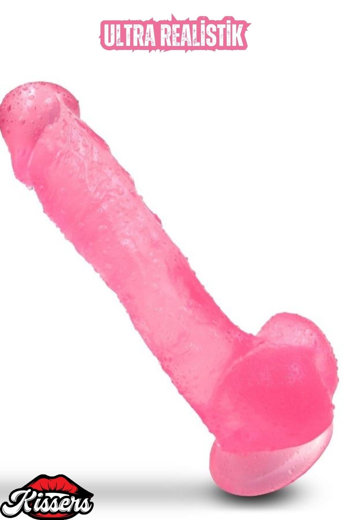 Ultra Realistik Damarlı Bükülebilir Vantuzlanabilir Jel Dokusunda Pembe Dildo Penis 23 Cm