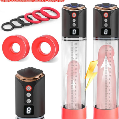 LCD Ekranlı Şarjlı 8 Emiş Modlu Penis Kalınlaştırıcı Uzatıcı Tam Otomatik Penis Pompası