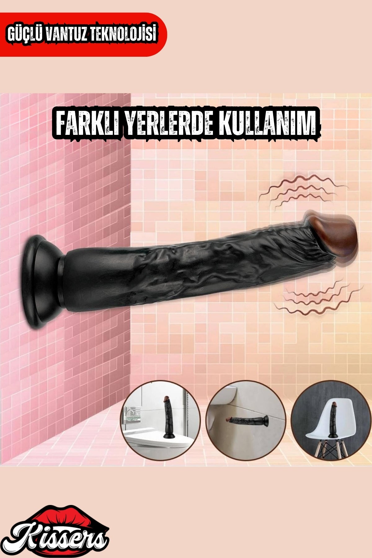 Kablolu Kumandalı Vantuzlu Güçlü Titreşimli Gerçekçi Yapay Penis Realistik Dokuda Zenci Dildo 22 cm
