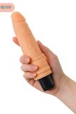 Gerçekçi Dokulu Titreşimli Yapay Penis Dildo 19.5 Cm TPE Pil Çalışan Çok Hızlı Vibratör