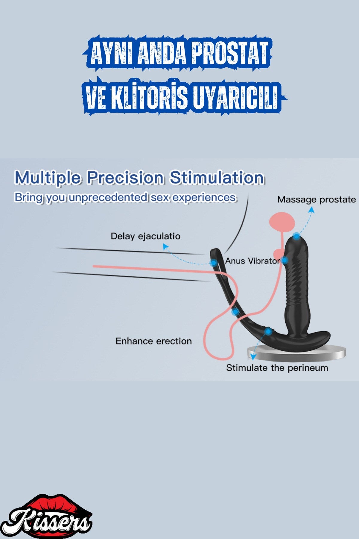 İleri Geri Hareketli Silikon Titreşimli Klitoris Uyarıcılı Testisli Penis Halkası