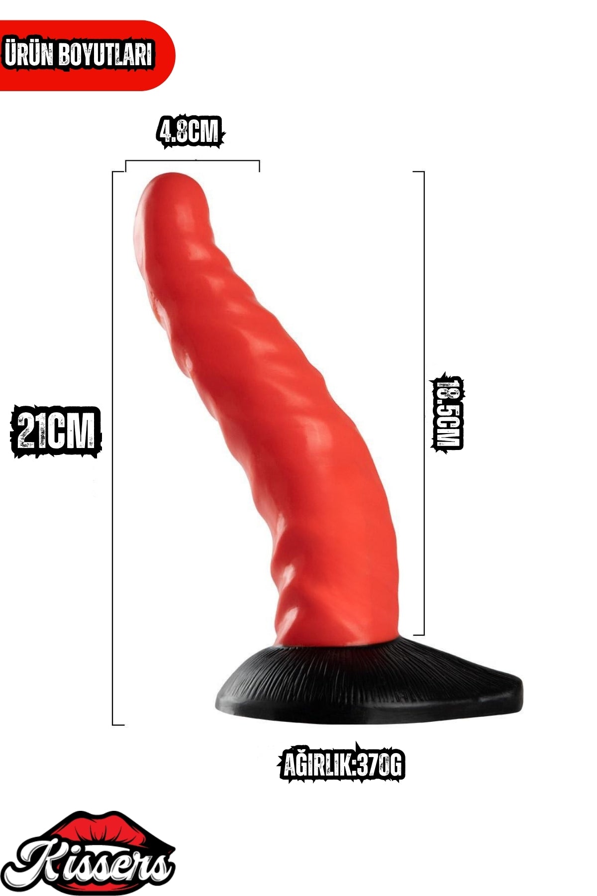 Ultra Gerçekçi Büyük Boy Realistik Kalın Monster Kraken Kırmızı Dildo Yapay Penis 21 cm