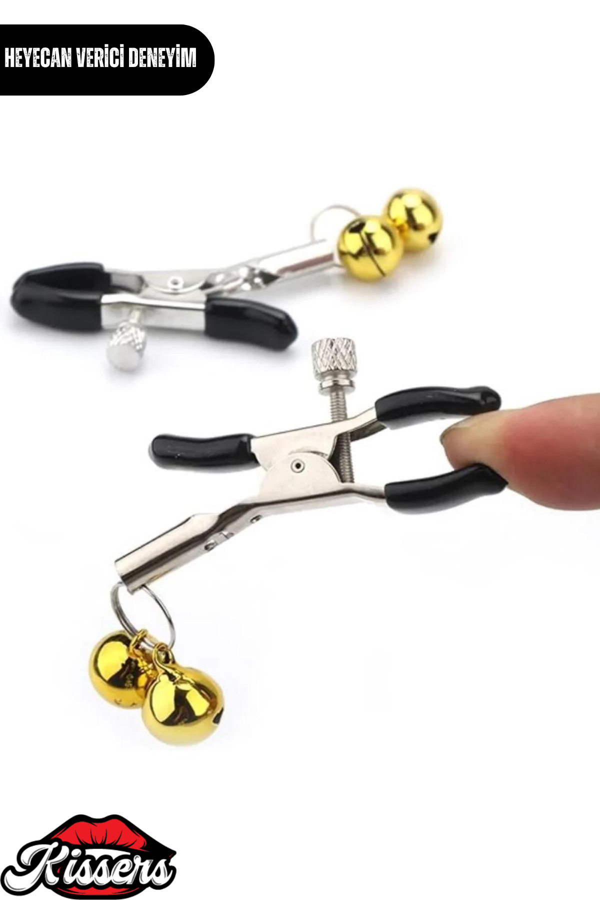 Sarı Zilli Göğüs Uyarıcı Meme Ucu Klipsi Nipple Clamps With Yellow Bell