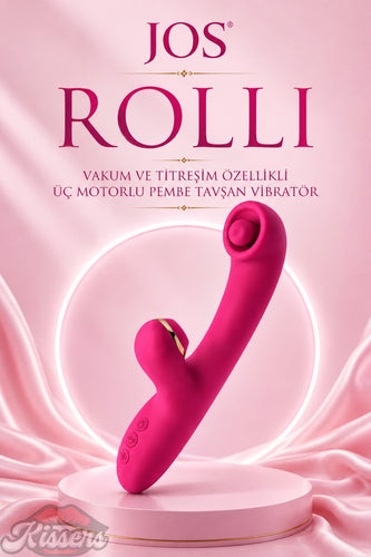 Jos Rolli Vakum ve Titreşim Özellikli Üç Motorlu Pembe Tavşan Vibratör