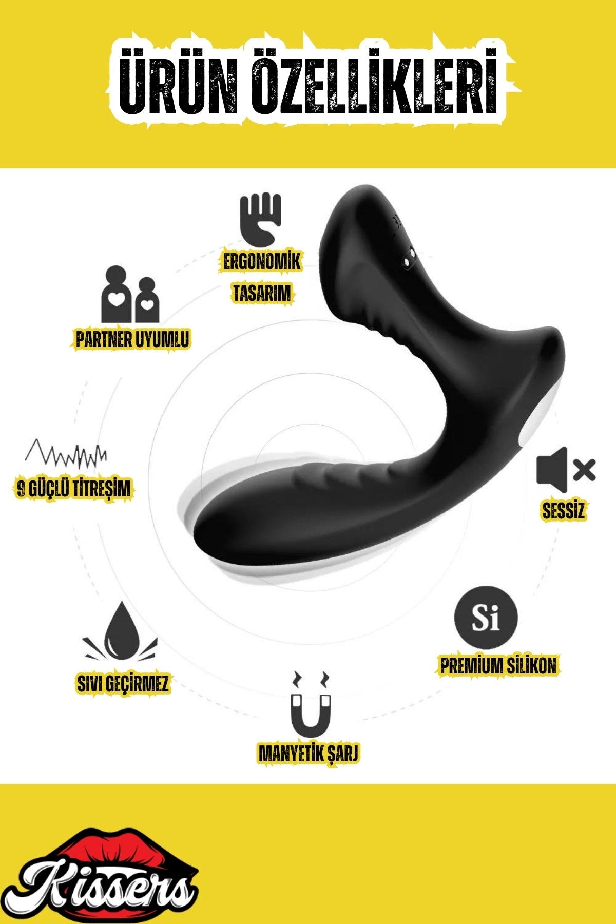 Cinsel Oyuncak Klitoris ve G Nokta Uyarıcılı Güçlü Titreşimli Manyetik Şarjlı Vibratör Siyah 15 Cm