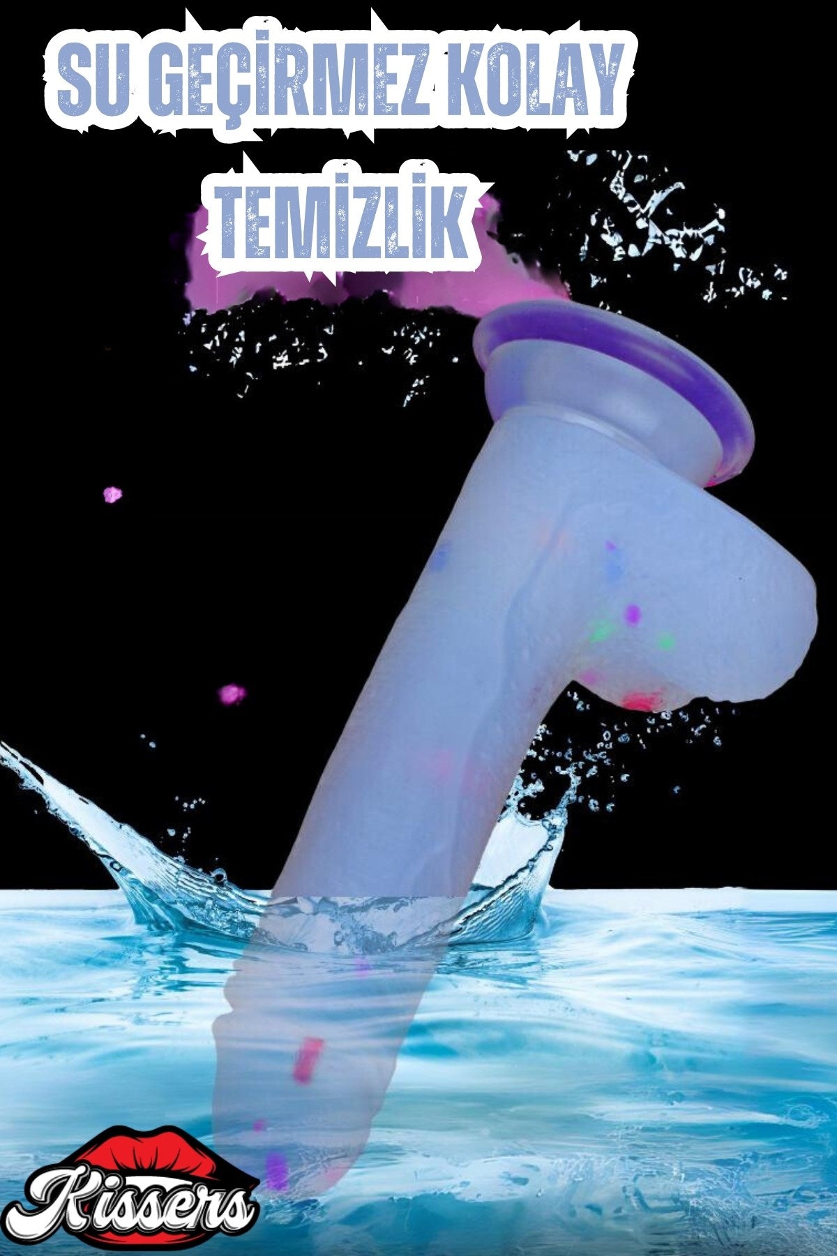Cinsel Oyuncak Renkli Benekli Ultra Yumuşak Şeffaf Realistik Yapay Penis Dildo 19 Cm