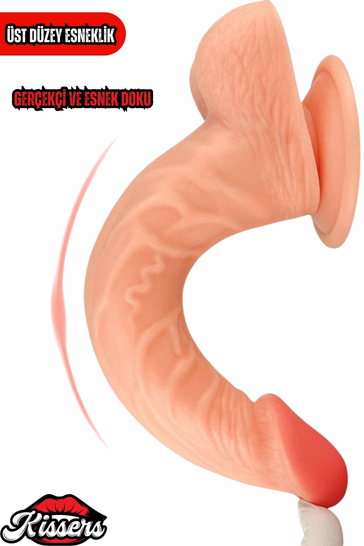 Kablolu Kumandalı Vantuzlu Güçlü Titreşimli Gerçekçi Yapay Penis Realistik Dokuda Ten Dildo 22 cm