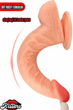 Kablolu Kumandalı Vantuzlu Güçlü Titreşimli Gerçekçi Yapay Penis Realistik Dokuda Ten Dildo 22 cm