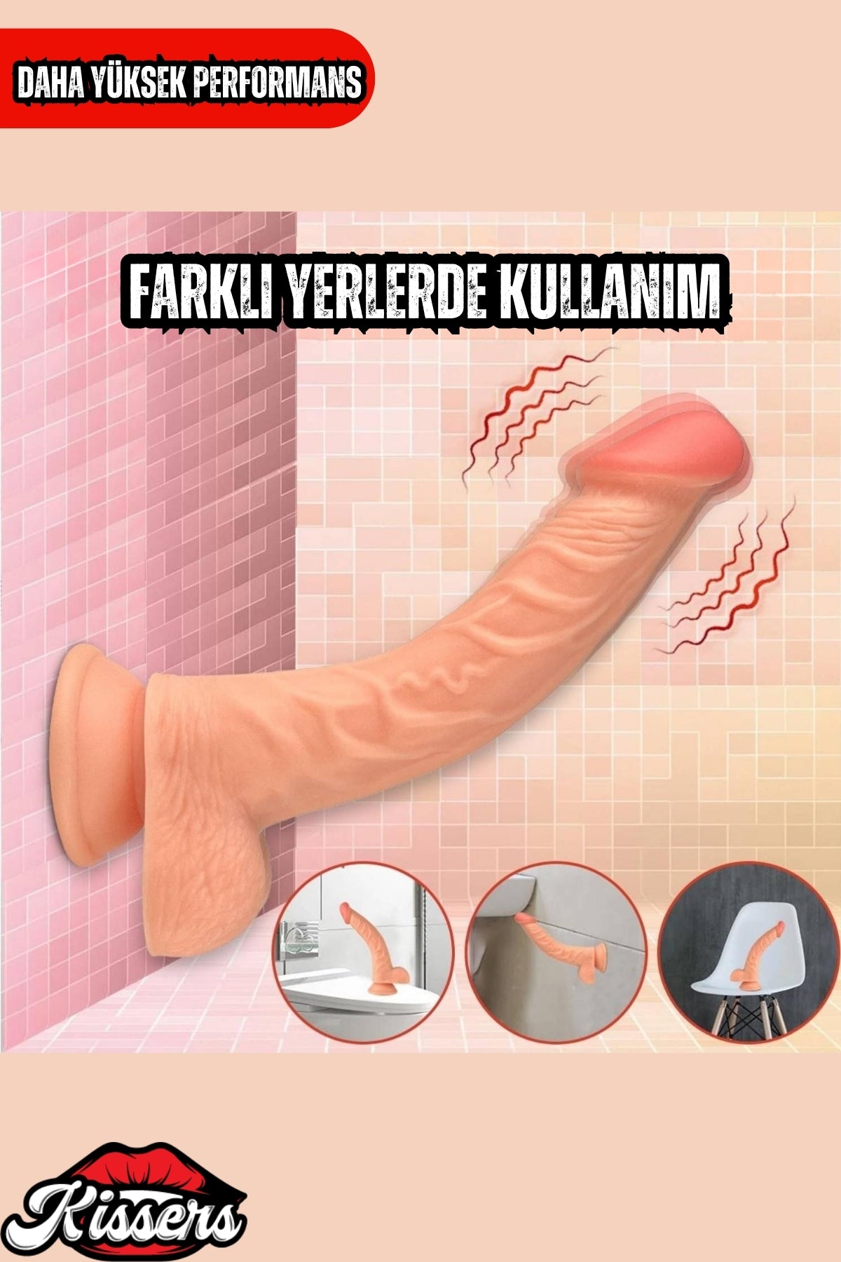 Kablolu Kumandalı Vantuzlu Güçlü Titreşimli Gerçekçi Yapay Penis Realistik Dokuda Ten Dildo 22 cm