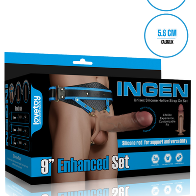 Lovetoy Ultra Realistik Belden Bağlamalı İçi Boş Strap On Melez Dildo Penis 21.5 Cm