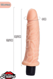 Gerçekçi Dokulu Titreşimli Yapay Penis Dildo 19.5 Cm TPE Pil Çalışan Çok Hızlı Vibratör