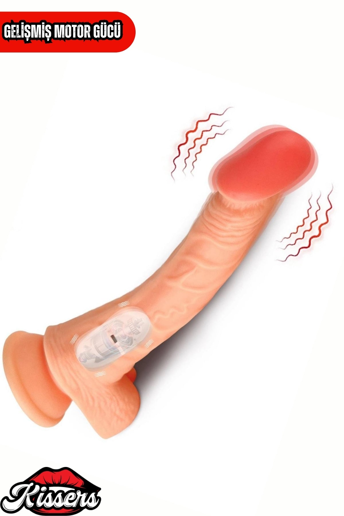 Kablolu Kumandalı Vantuzlu Güçlü Titreşimli Gerçekçi Yapay Penis Realistik Dokuda Ten Dildo 22 cm