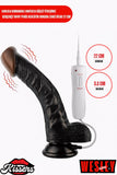 Kablolu Kumandalı Vantuzlu Güçlü Titreşimli Gerçekçi Yapay Penis Realistik Dokuda Zenci Dildo 22 cm