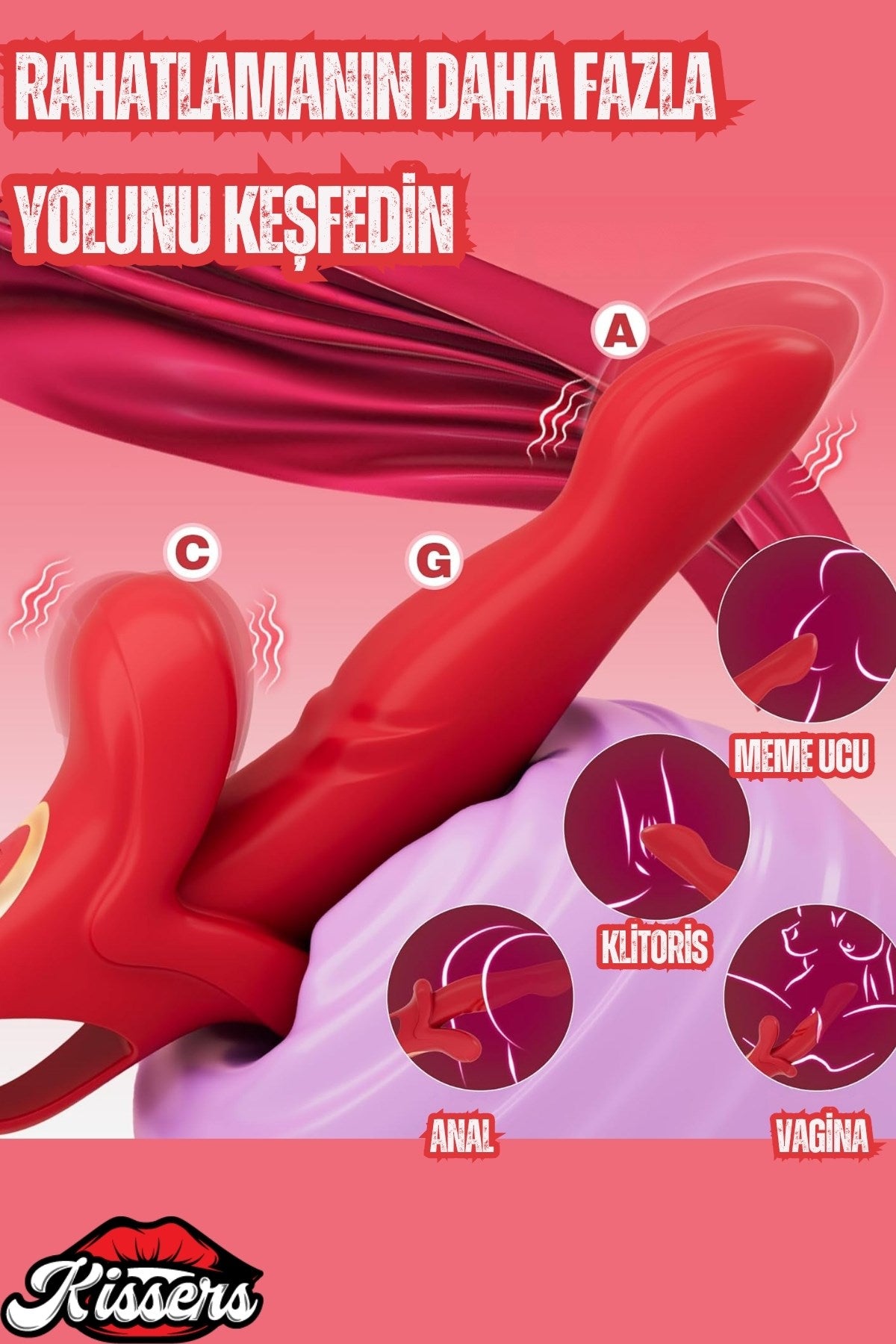 Parmak Tutamaçlı İleri Geri Hareketli Esnek Rotasyonlu Dudak Titreşimli Dildo Vibratör