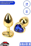 Paslanmaz Çelik Lacivert Kristal Taşlı Lüks Gold Anal Plug ve Tıkaç 7 cm Suya Dayanıklı Metal Tasarım
