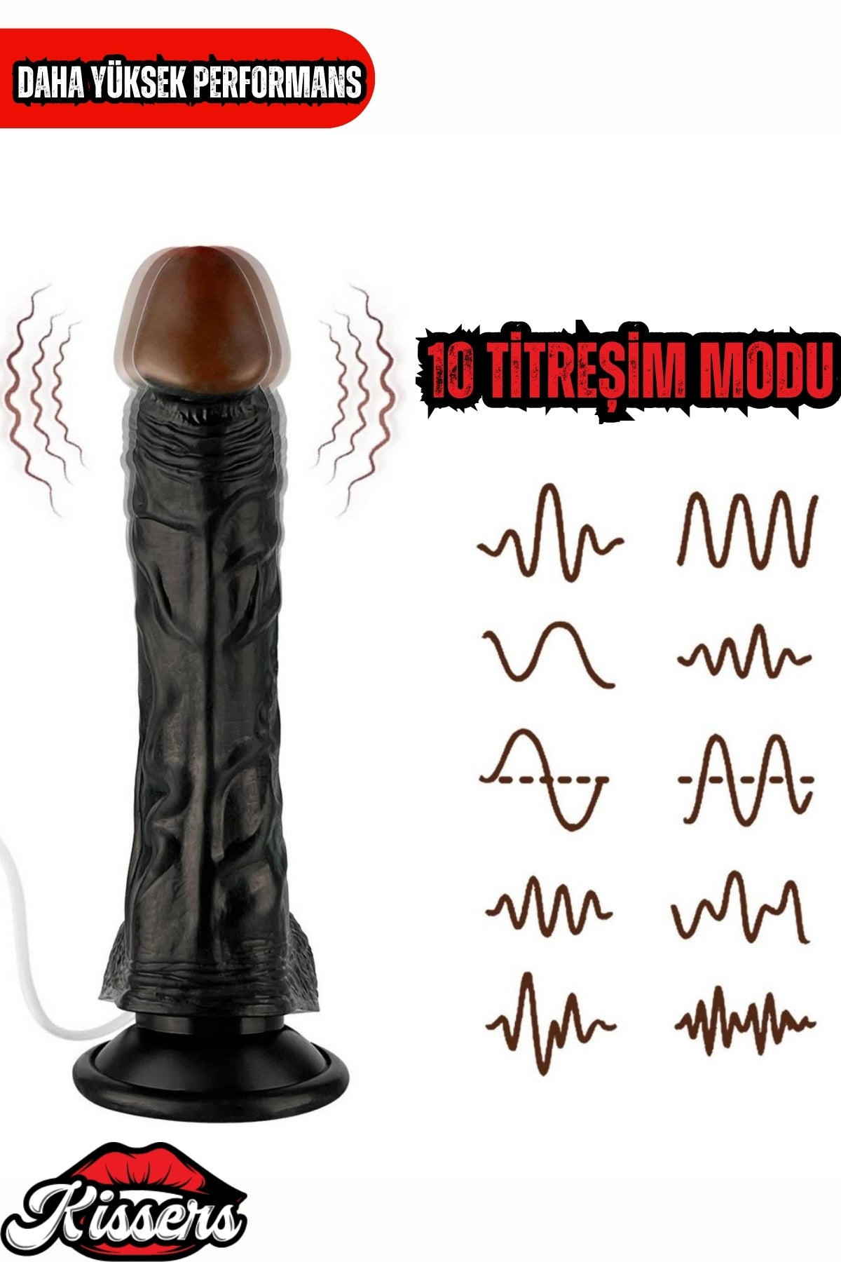 Kablolu Kumandalı Vantuzlu Güçlü Titreşimli Gerçekçi Yapay Penis Realistik Dokuda Zenci Dildo 22 cm