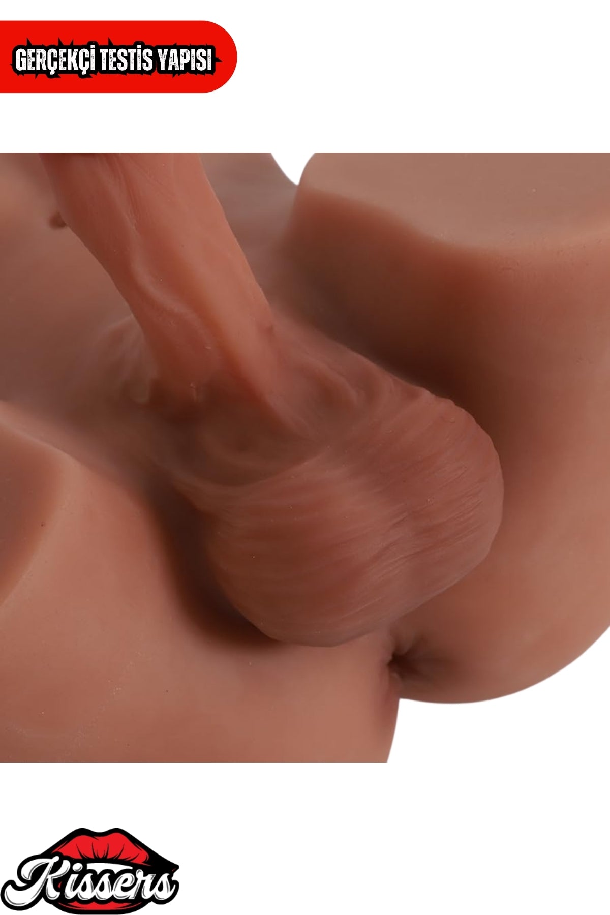 Anal Girişli Titreşimli Erkek Testisli Sünnetsiz 4 Kg 30 cm Melez Realistik Mastürbatör