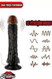 Kablolu Kumandalı Vantuzlu Güçlü Titreşimli Gerçekçi Yapay Penis Realistik Dokuda Zenci Dildo 22 cm