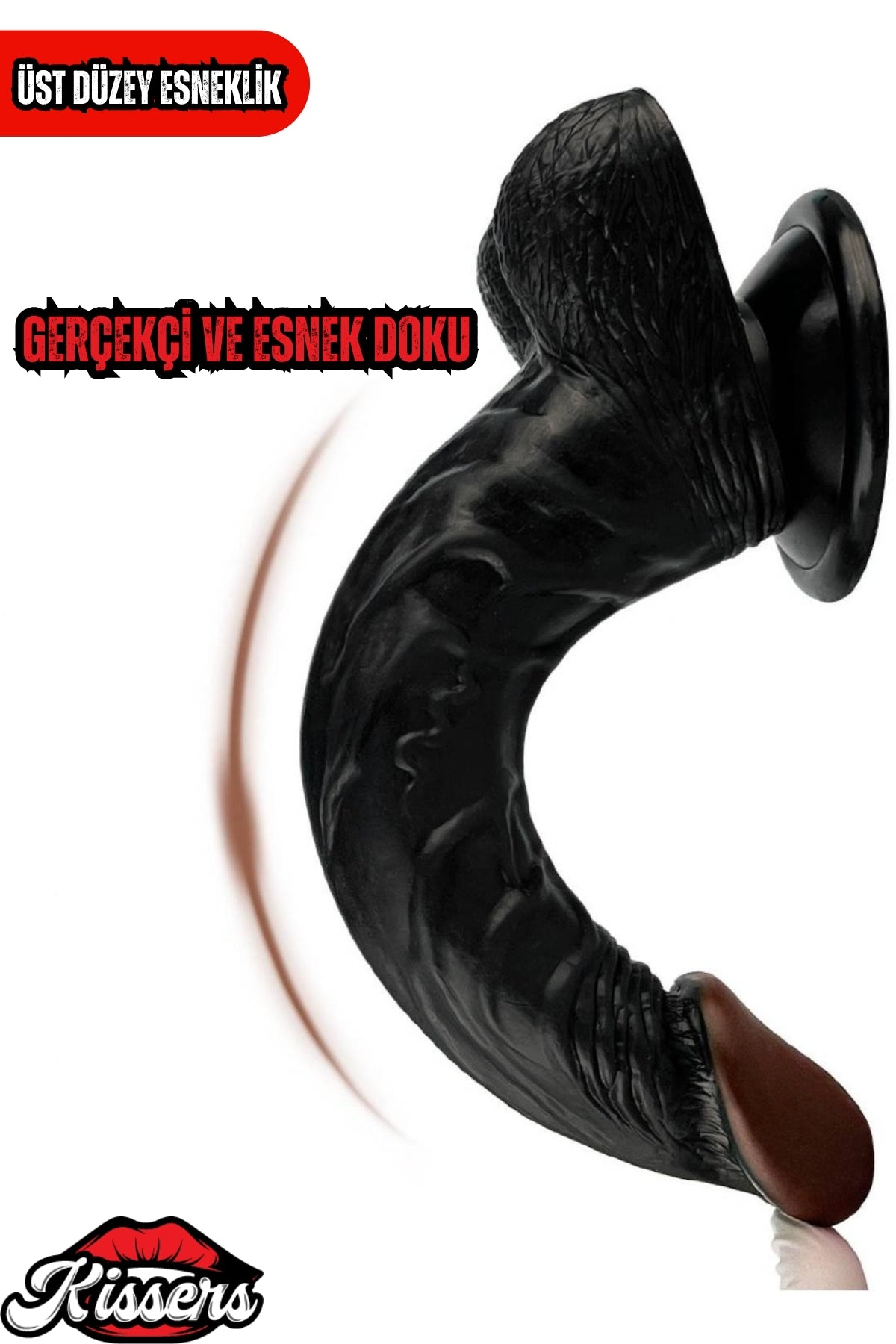 Kablolu Kumandalı Vantuzlu Güçlü Titreşimli Gerçekçi Yapay Penis Realistik Dokuda Zenci Dildo 22 cm