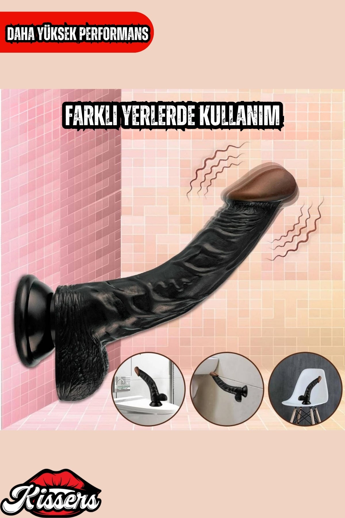 Kablolu Kumandalı Vantuzlu Güçlü Titreşimli Gerçekçi Yapay Penis Realistik Dokuda Zenci Dildo 22 cm