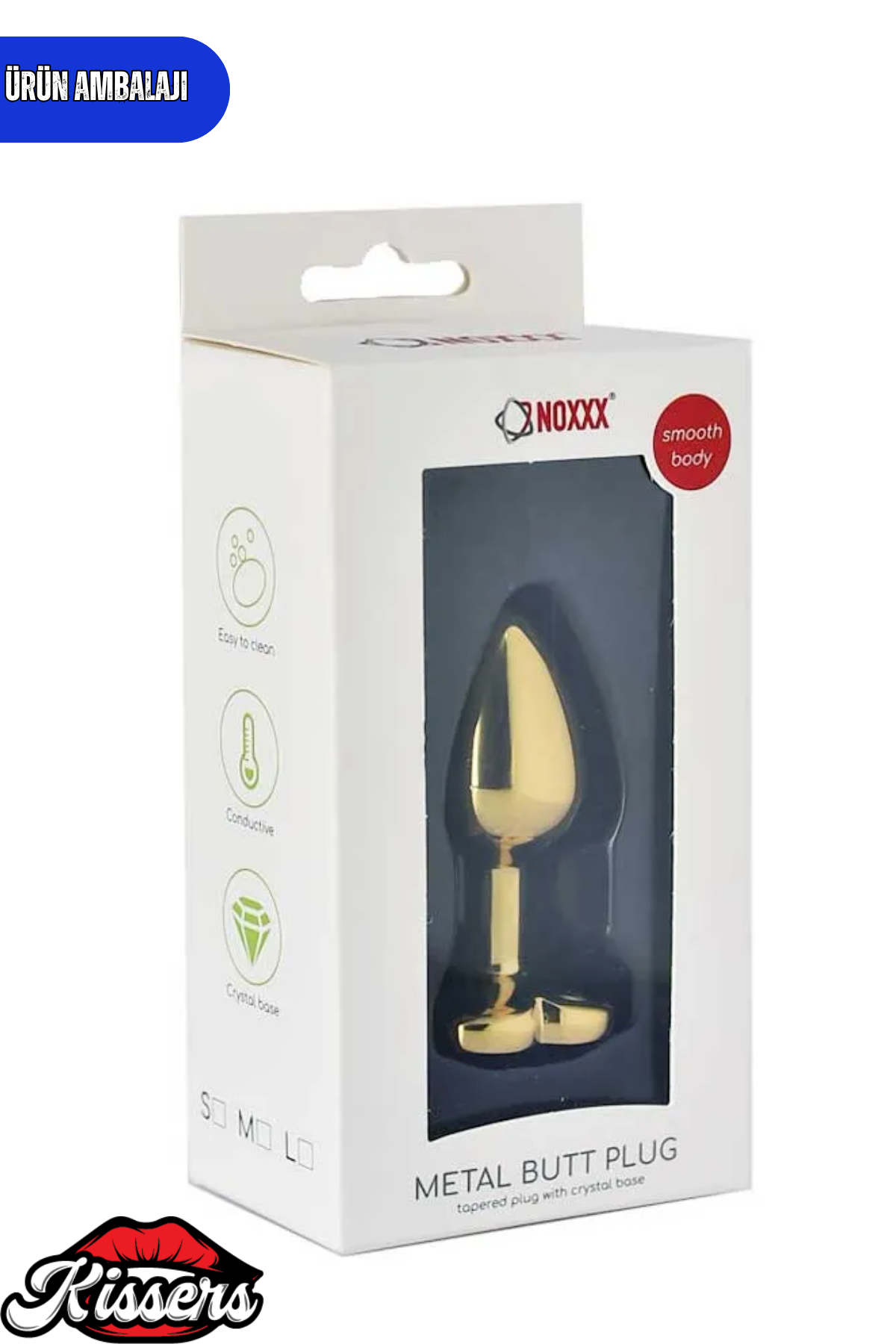 Paslanmaz Çelik Lacivert Kristal Taşlı Lüks Gold Anal Plug ve Tıkaç 7 cm Suya Dayanıklı Metal Tasarım
